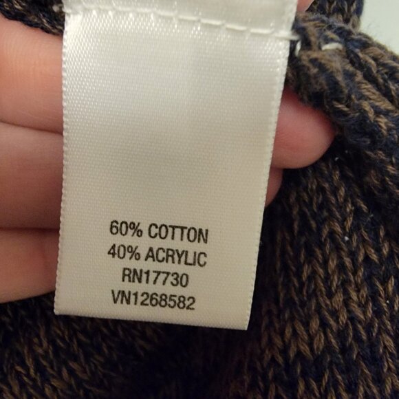 CONVERSE ONE STAR Womens‎ Cardigan Wrap Sweater Brown Black Sz M Twist Trim - Picture 5 of 7